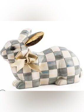 MacKenzie-Childs Sterling Check resting bunny NIB
